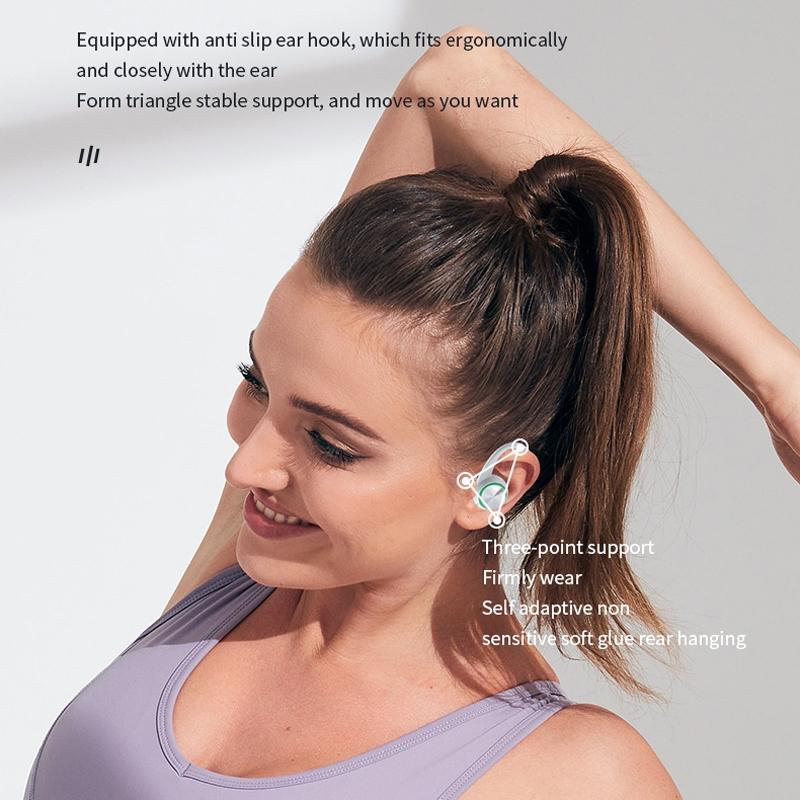 Wireless Bluetooth Earphones with Charging Bin & Digital Display – Pink, True Wireless, Compact Design