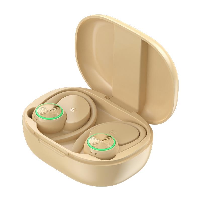 Wireless Bluetooth Earphones with Charging Bin & Digital Display – Pink, True Wireless, Compact Design