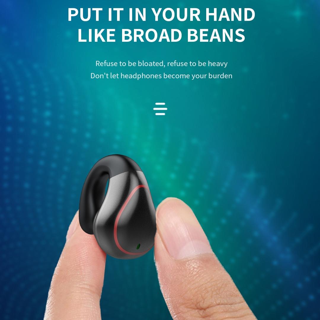 Wireless Bone Conduction Earphone with Bluetooth 5.0 – Gray, Open-Ear Design, Lightweight