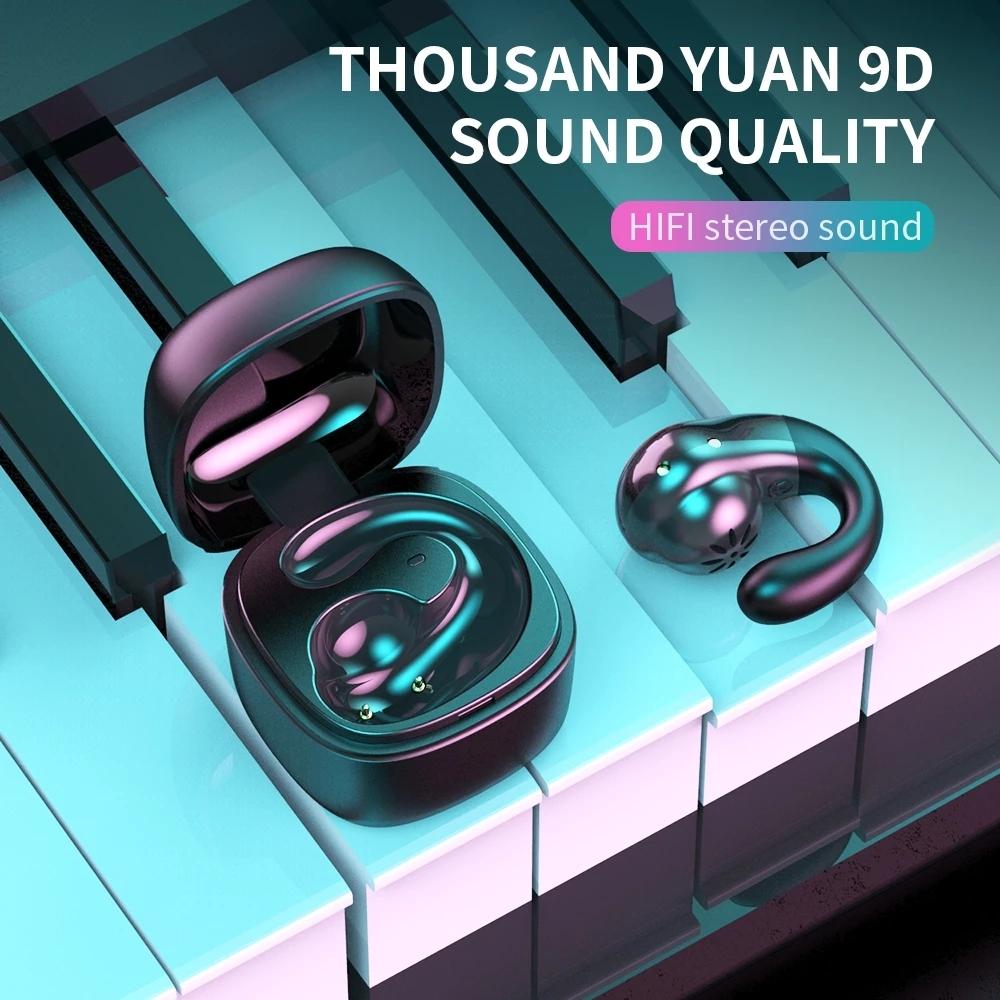 Wireless Bone Conduction Earphone with Bluetooth 5.0 – Gray, Open-Ear Design, Lightweight