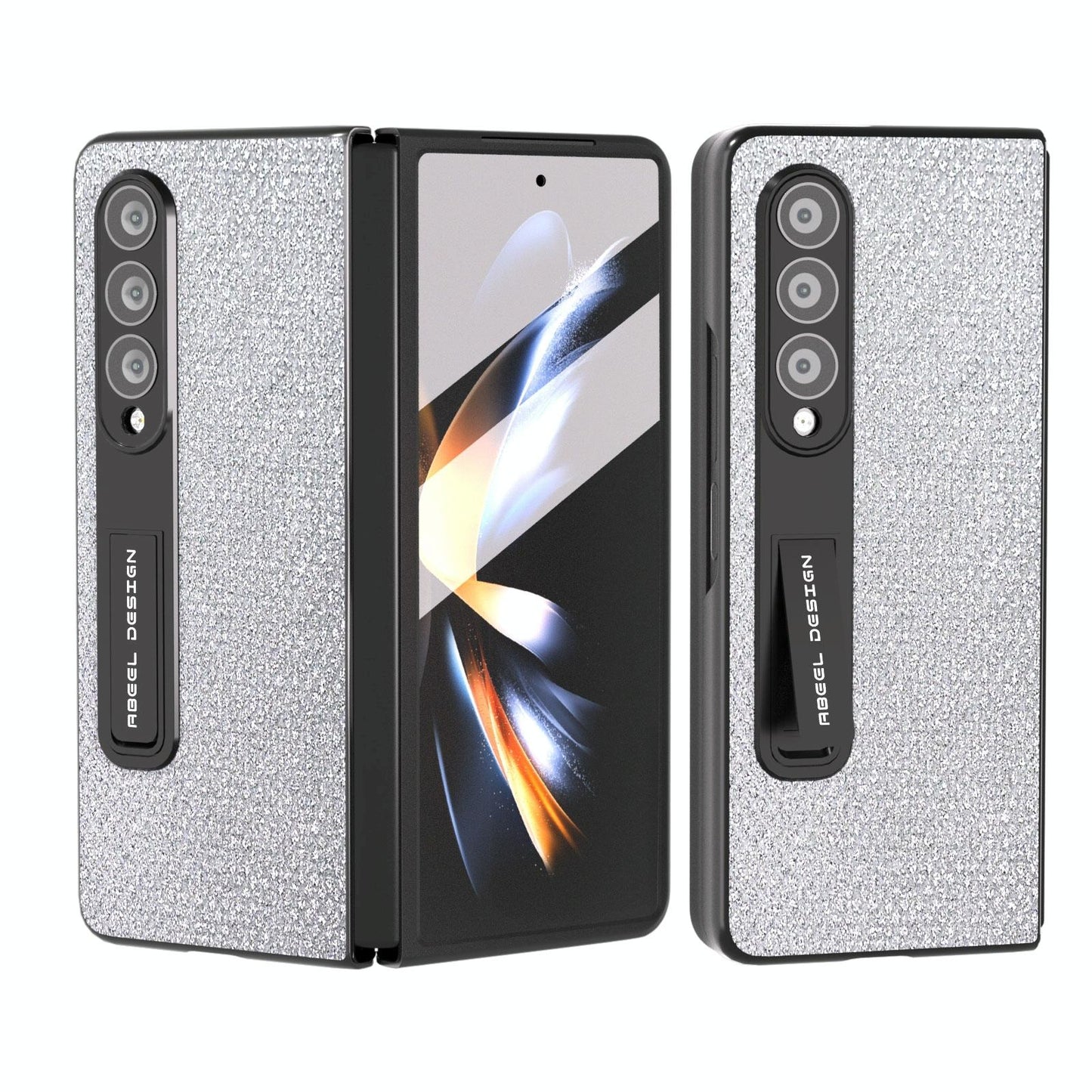 Diamond Edge Case with Holder for Samsung Galaxy Z Fold4 5G – Stylish Protective Design – Black