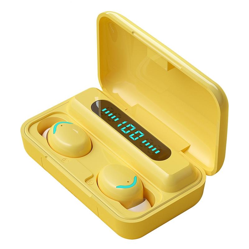Macaron Series Bluetooth Earphones – Noise Reduction, Breathing Light, Wireless In-Ear Headphones (Dark Blue)