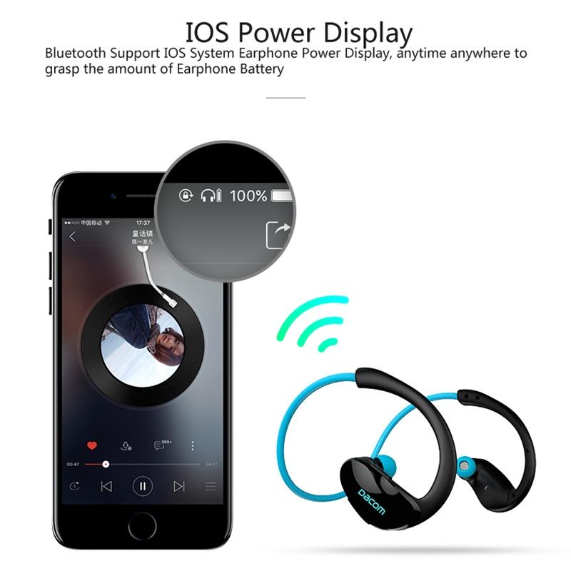 Red Dacom Athlete Bluetooth Earphones with Mic – Sport Running Stereo Headphones
