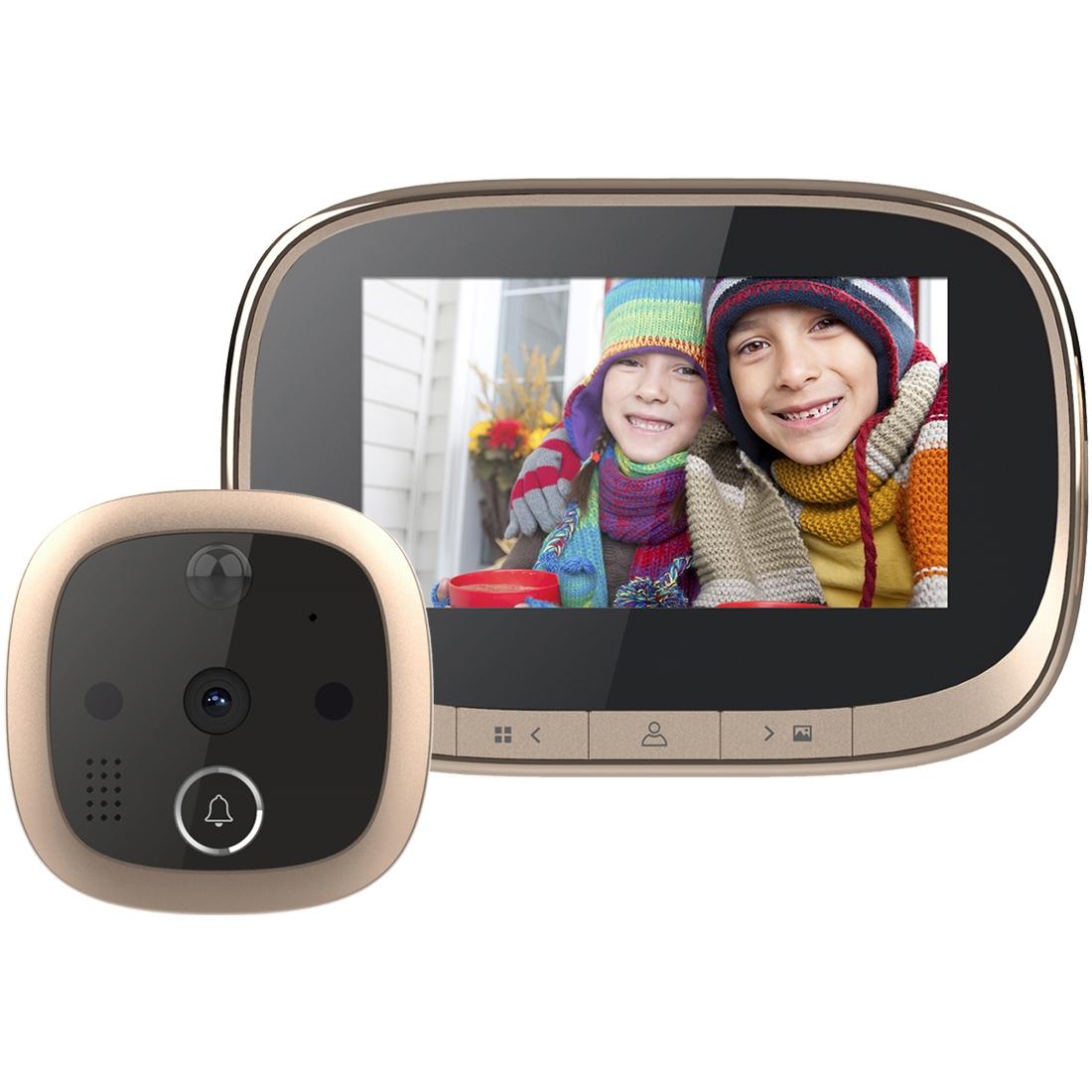 4.3-Inch Smart Security Door Viewer – 1.0MP Camera, Motion Detection, Night Vision, 145° Wide-Angle, Music Chime, TF Card Support – Black