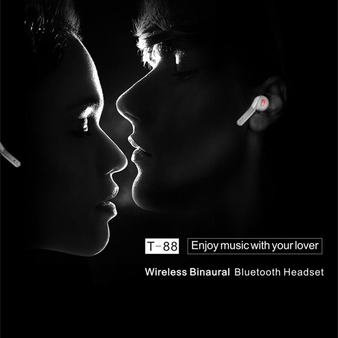 T-88 Wireless Stereo Earphones with Magnetic Charging Box – True Wireless, Bluetooth 5.0