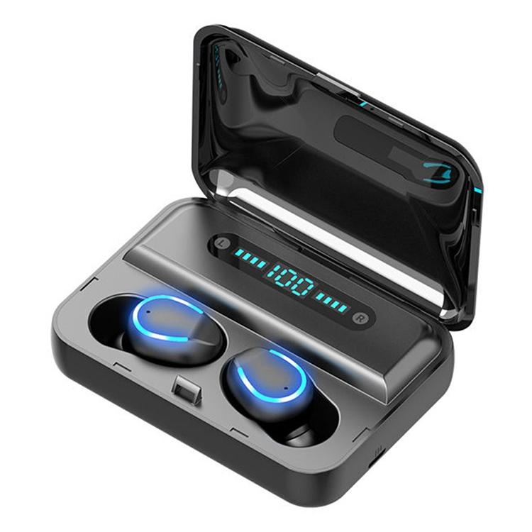 Touch Bluetooth Earphones with Noise Reduction – Breathing Light, Digital Display Charging Case, White