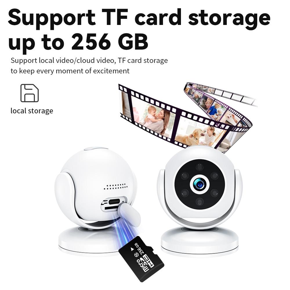 Portable Mini 4K HD Security Camera – Night Vision, White, Compact Home Surveillance