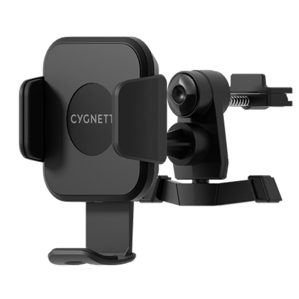 Cygnett Wireless 10W Qi Car Charger Mount – Vent Clip, Fast Charging with Cable Included