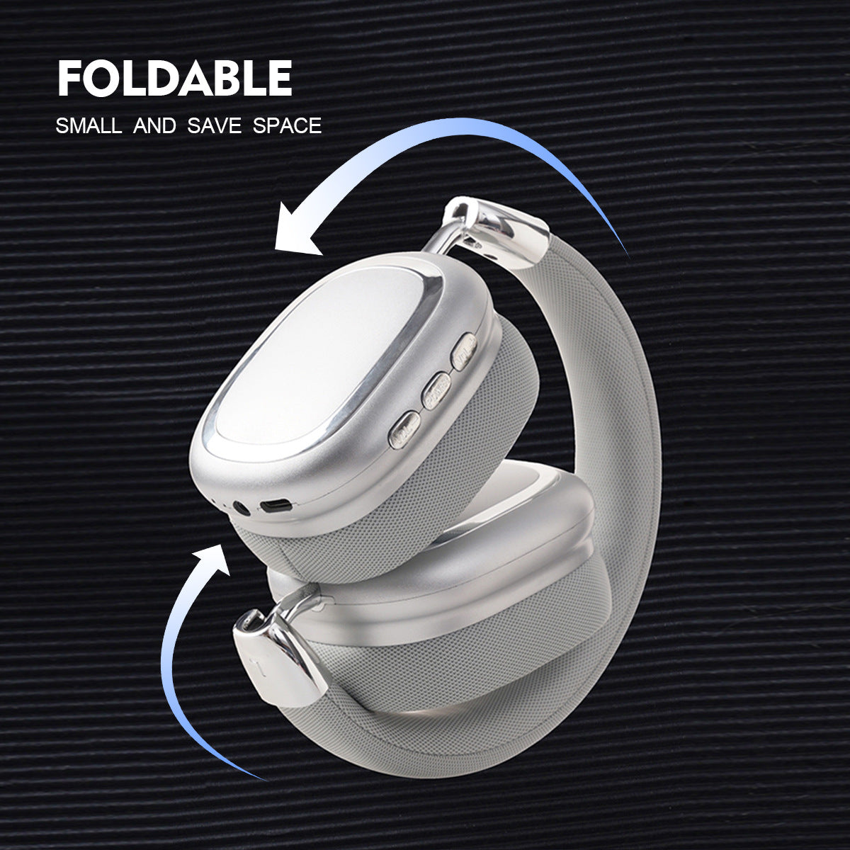 Black Bluetooth Over-Ear Headphones – Comfortable Fit, Soft Earmuffs, Foldable Design & Stereo Sound