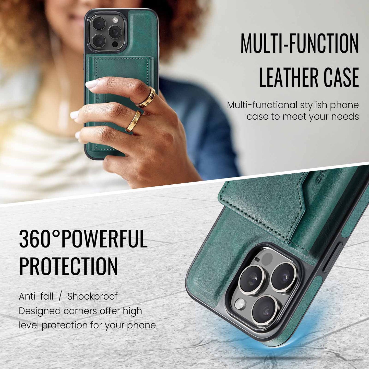 Coffee Premium MagSafe Wallet Case for iPhone 16 Pro Max – Detachable PU Leather Magnetic Card Holder