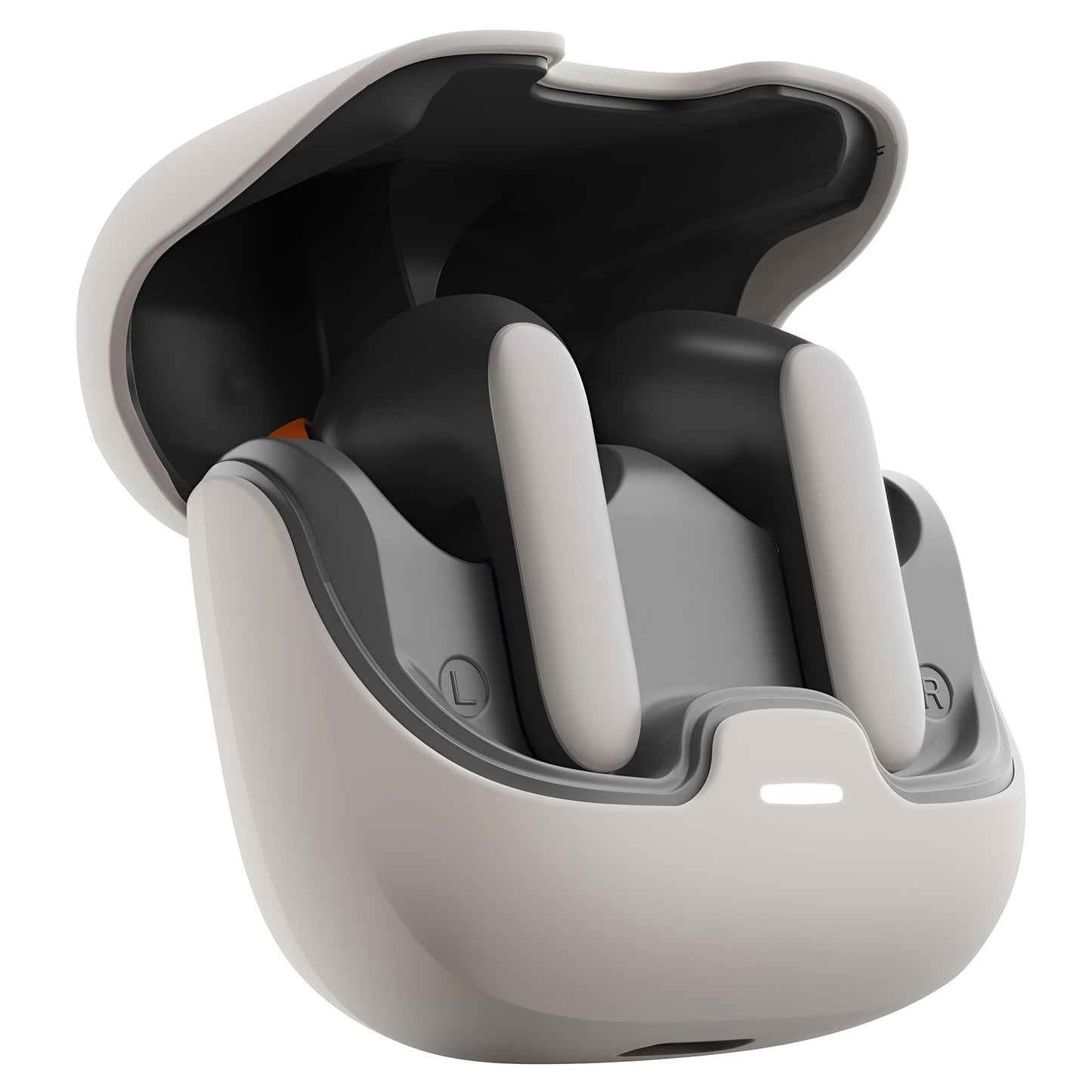 TWS Earbuds with Quad-Mic Noise Cancellation – 100H Playtime, Bluetooth 5.3, 45ms Low Latency, Fast Charging – Beige