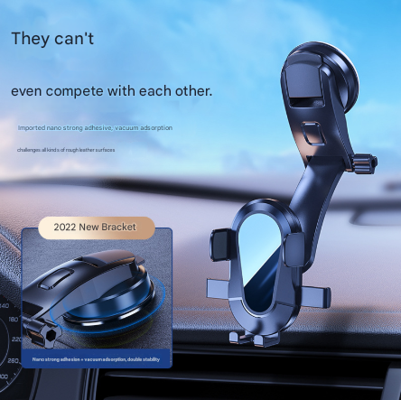 Universal Car Phone Mount Holder – 360° Rotating Dashboard & Windshield Suction Cup Cradle – Black
