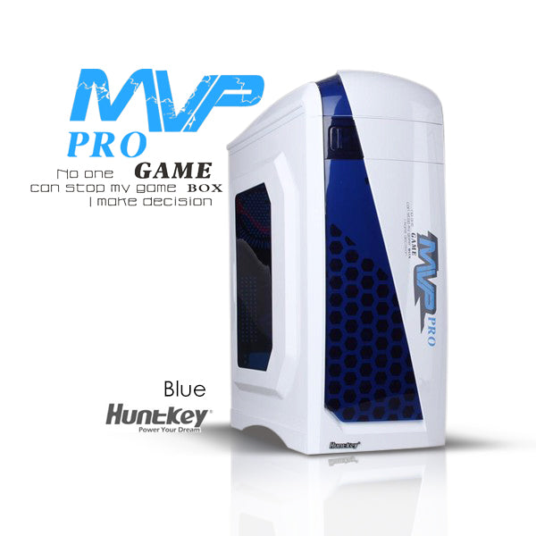 Huntkey MVP Pro Gaming PC Case – Mid-Tower Chassis, Blue – No PSU/Fan Included