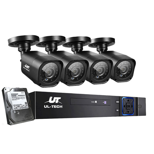 UL-Tech 8CH CCTV Security System – DVR Kit with 4 Cameras & 1TB Hard Drive – Home & Business Surveillance