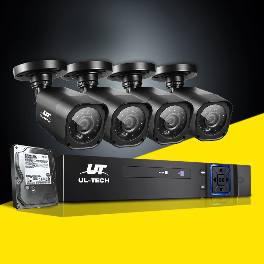 UL-Tech 8CH CCTV Security System – DVR Kit with 4 Cameras & 1TB Hard Drive – Home & Business Surveillance