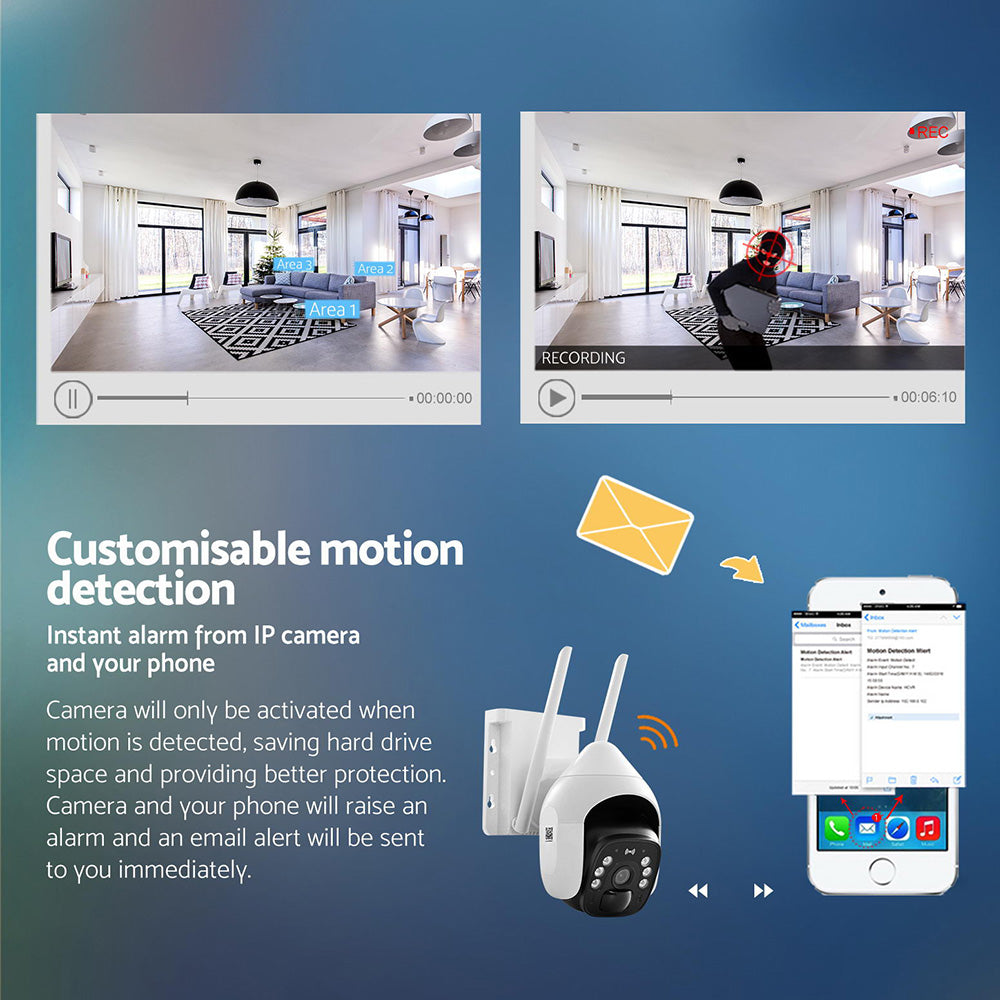 UL-tech 3MP Wireless Security Camera with Solar Panel – Outdoor CCTV with Night Vision, Motion Detection, and App Control