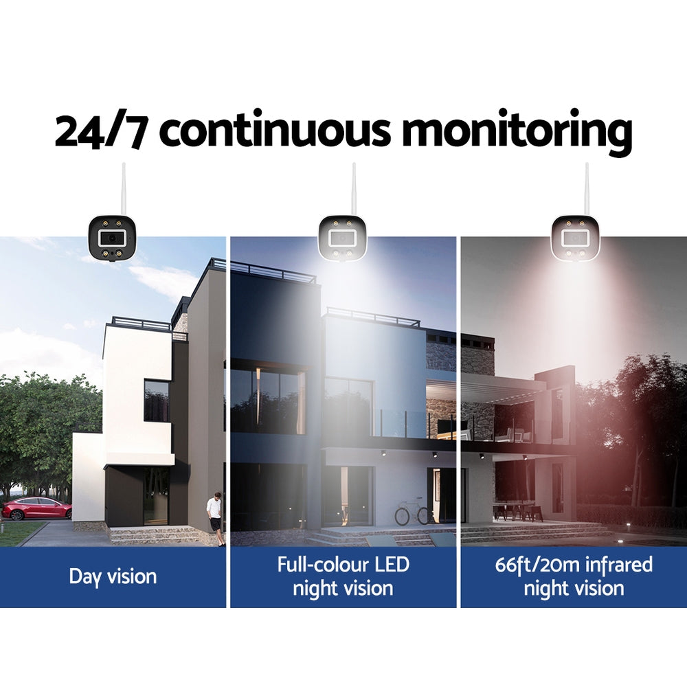 UL-Tech Wireless CCTV Security System – 8CH NVR with 3MP 8-Camera Kit & 2TB Hard Drive