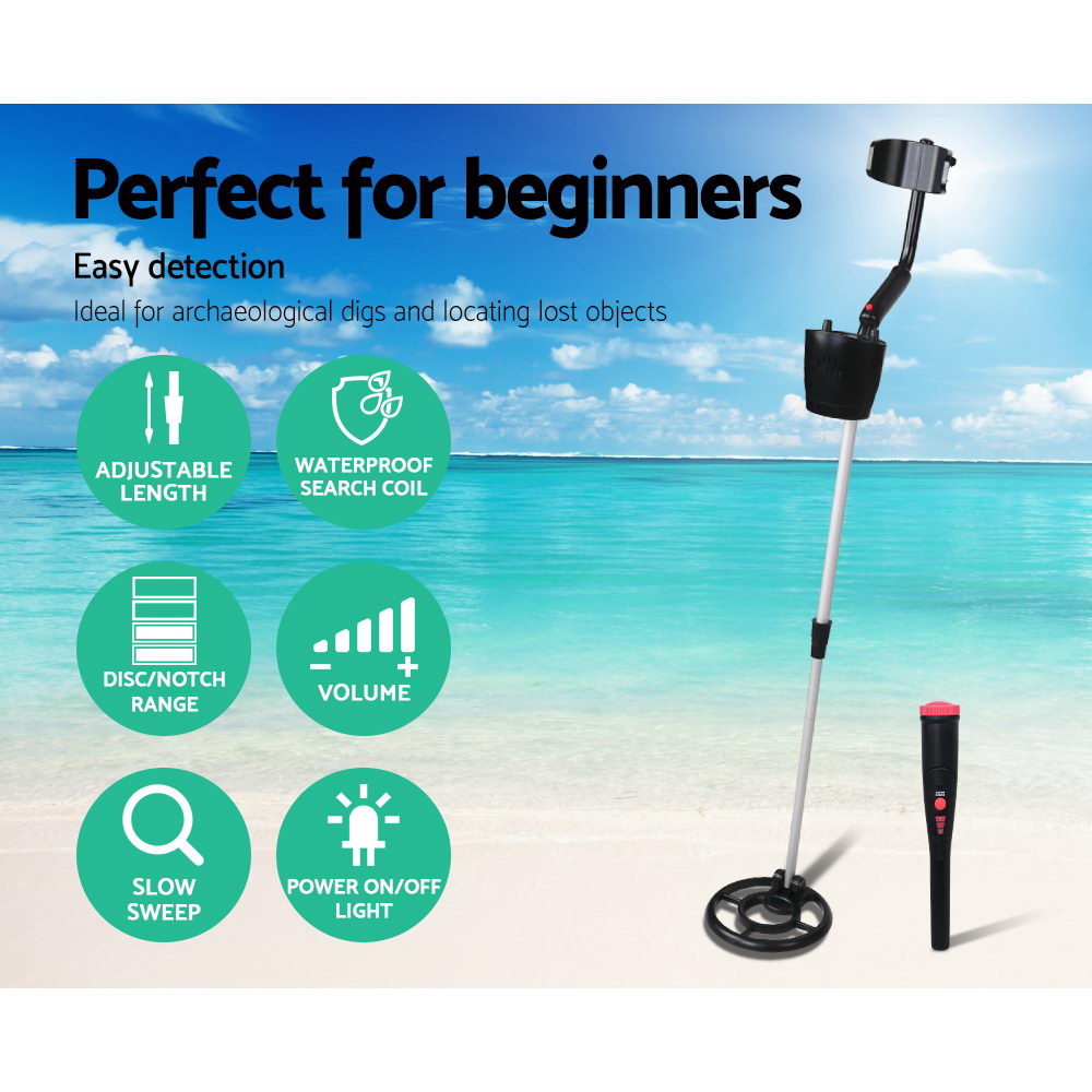 Waterproof Metal Detector Pinpointer – 180mm Deep Detection, High Sensitivity Treasure Hunter – Black