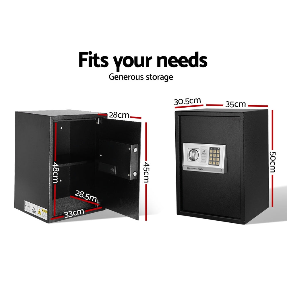 UL-TECH Digital Security Safe Box – Electronic Lock, Wall-Mountable Steel Safe for Home & Office