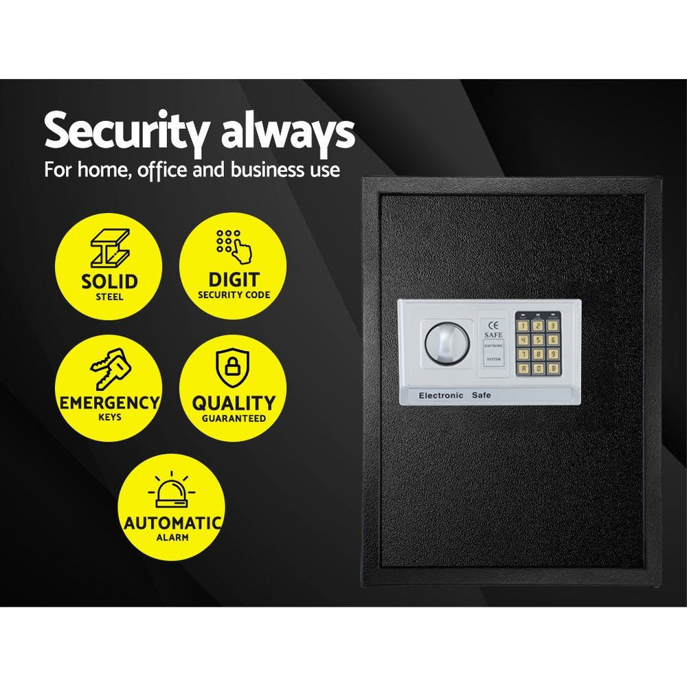 UL-TECH Digital Security Safe Box – Electronic Lock, Wall-Mountable Steel Safe for Home & Office