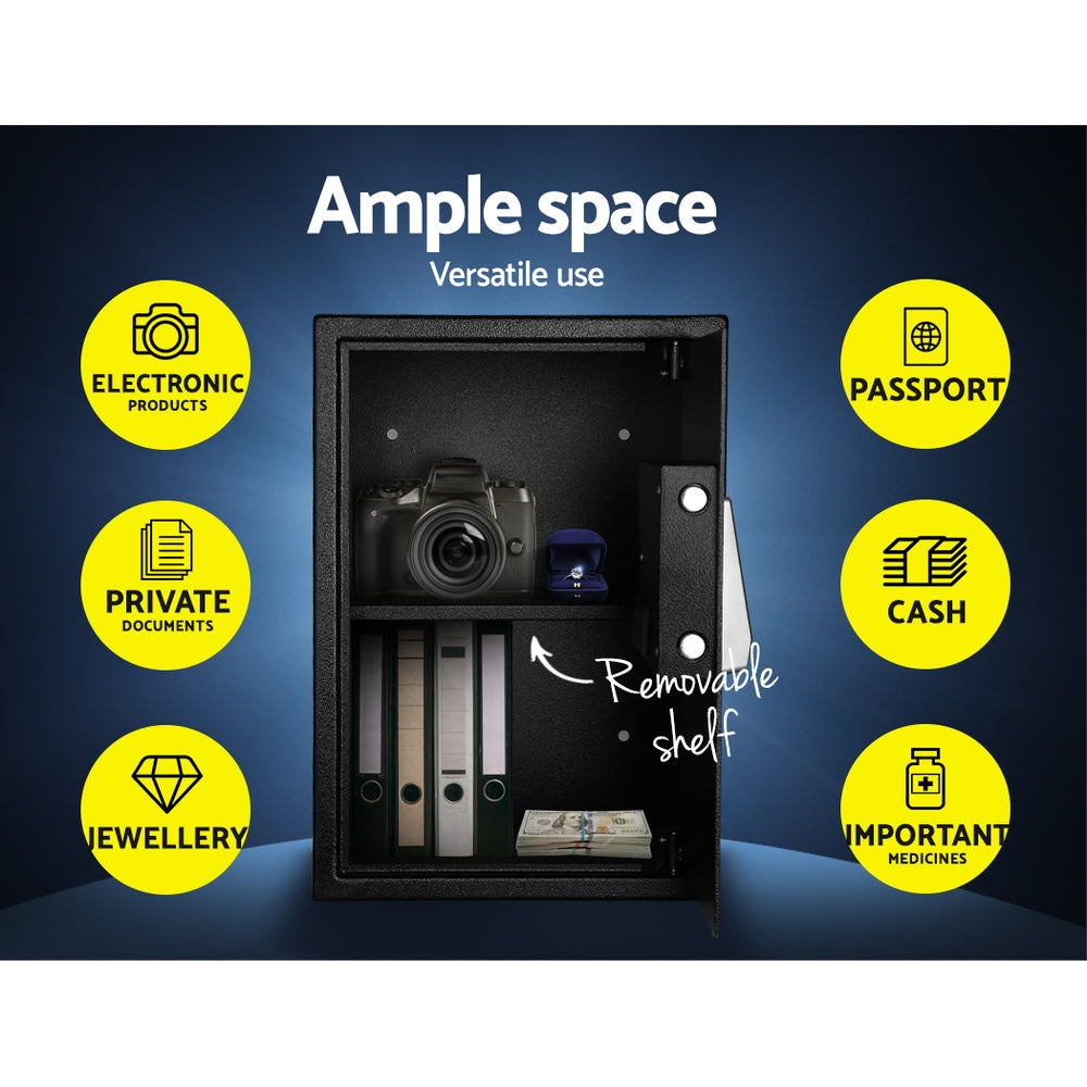 UL-TECH Digital Security Safe Box – Electronic Lock, Wall-Mountable Steel Safe for Home & Office