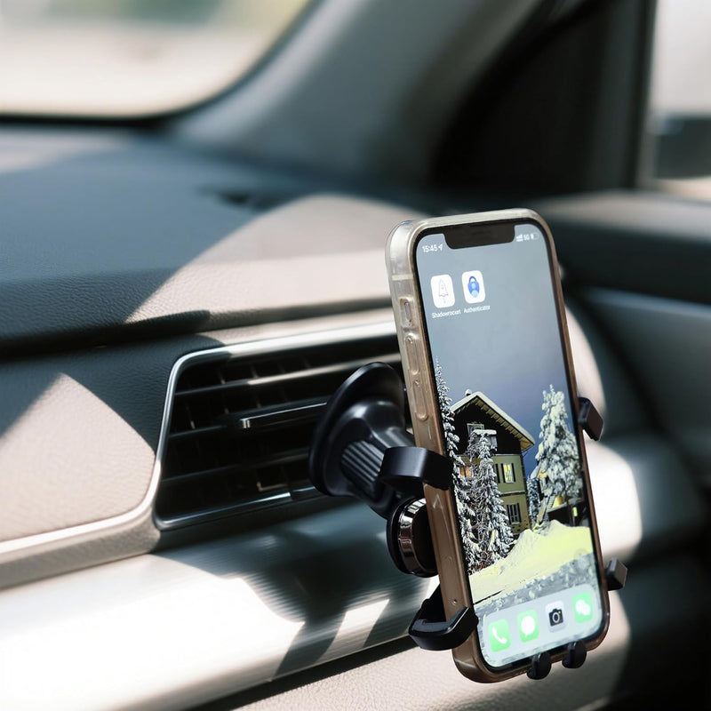 Urbanoki Air Vent Car Phone Holder Mount – Strong Grip Smartphone Holder – Universal Fit – Black
