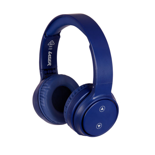 Laser Foldable Bluetooth Headphones with Built-in Mic – Wireless Over-Ear Headset – Navy Blue