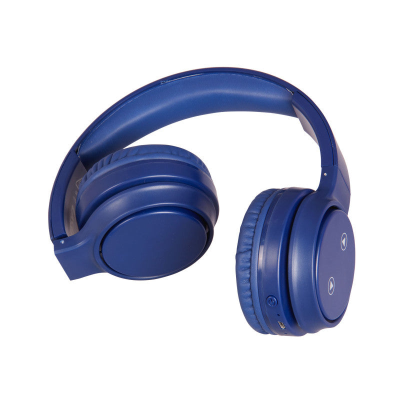 Laser Foldable Bluetooth Headphones with Built-in Mic – Wireless Over-Ear Headset – Navy Blue