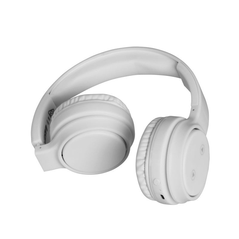 Laser Foldable Bluetooth Headphones with Mic – Bright White Wireless Over-Ear Headset for Music, Calls & Travel