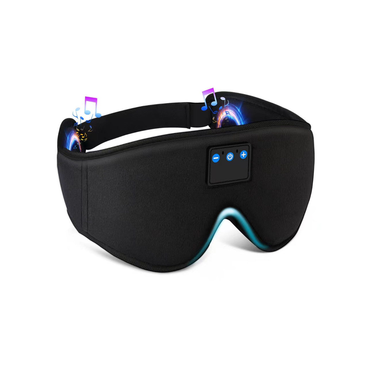 Laser Bluetooth Sleep Mask Headphones – Wireless Music Eye Mask with Built-In Speakers & Mic – Black