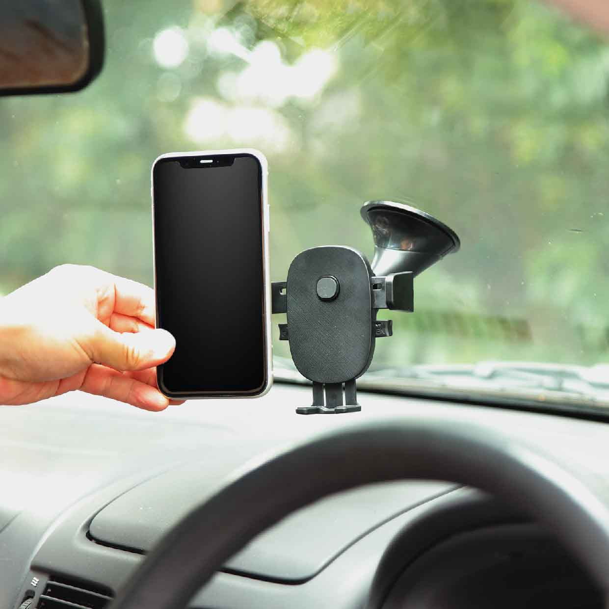 Laser Car Phone Holder Windscreen Mount – Adjustable Suction Cup Cradle for Smartphones – Secure Dashboard/Windshield Fit
