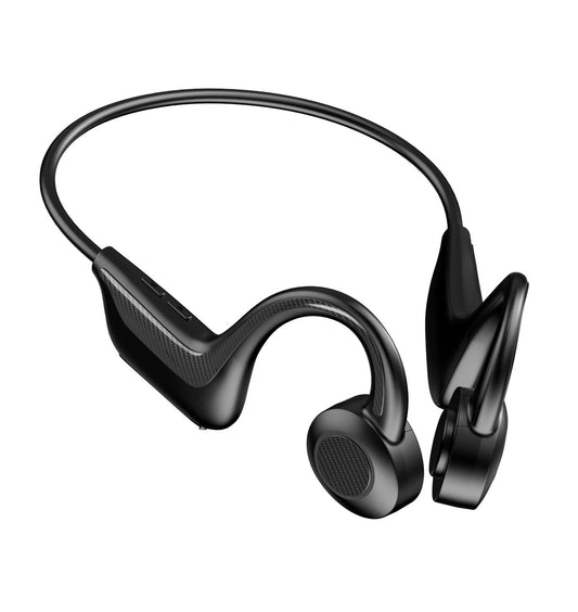 Laser Wireless Open-Ear Bluetooth Earphones – Black | Bone Conduction Sports Headphones
