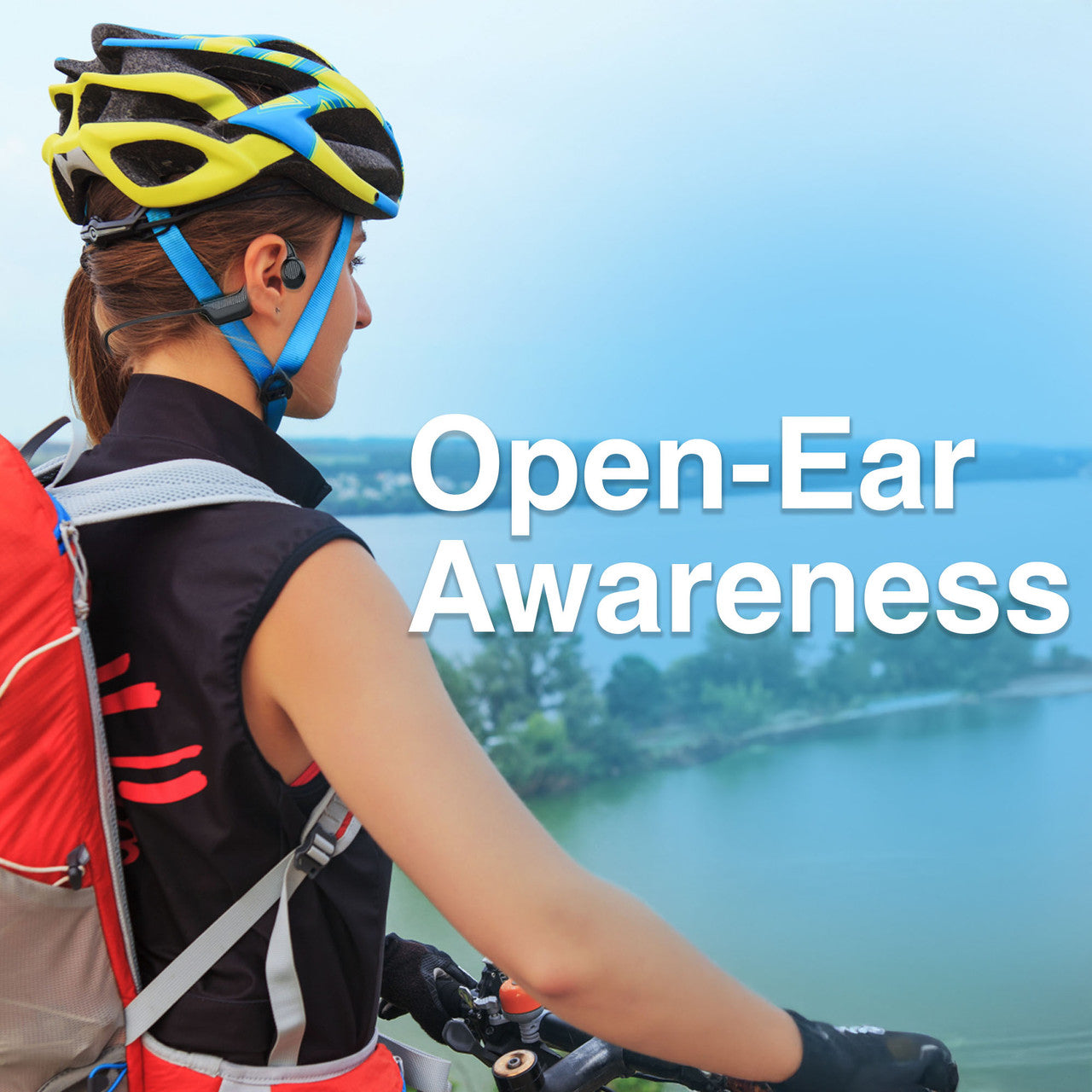 Laser Wireless Open-Ear Bluetooth Earphones – Black | Bone Conduction Sports Headphones
