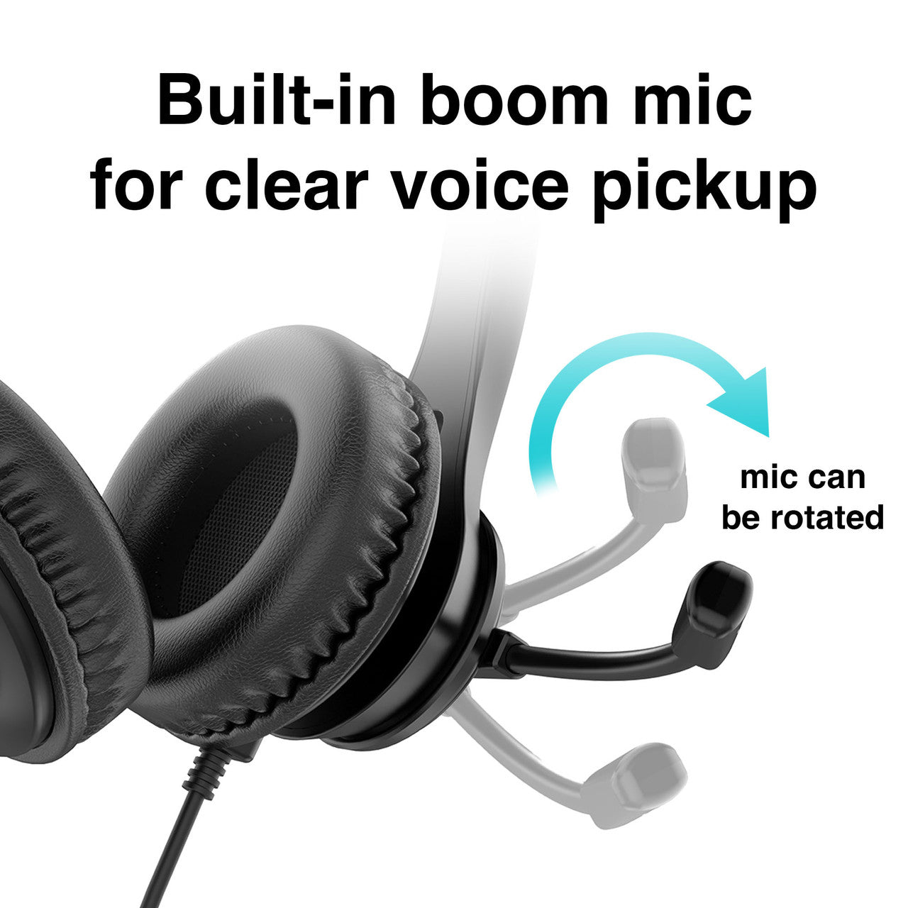 Laser Wired Conference Headset with Microphone – 3.5mm Jack, Noise-Reducing Mic for Calls & Meetings