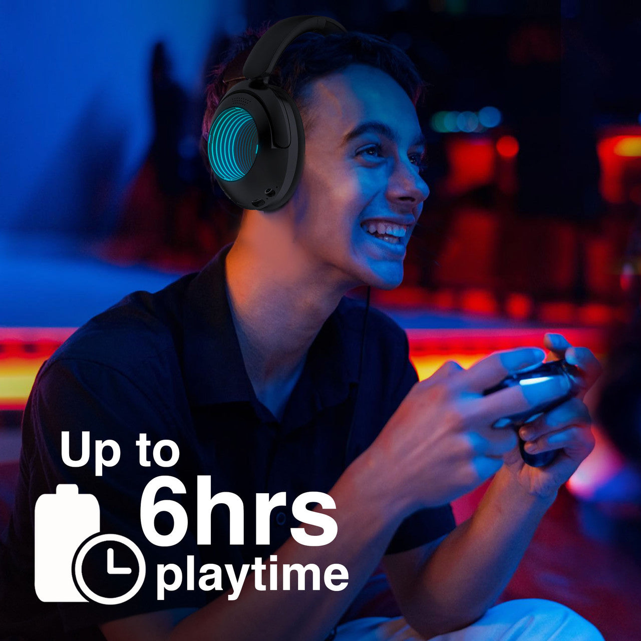 Laser Infinity Light Bluetooth Headphones – Wireless Over-Ear Headset with LED Lights & Hi-Fi Sound