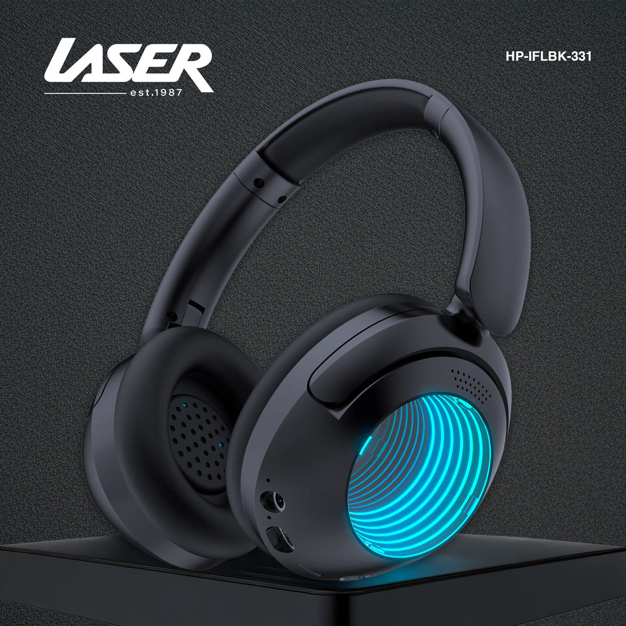 Laser Infinity Light Bluetooth Headphones – Wireless Over-Ear Headset with LED Lights & Hi-Fi Sound