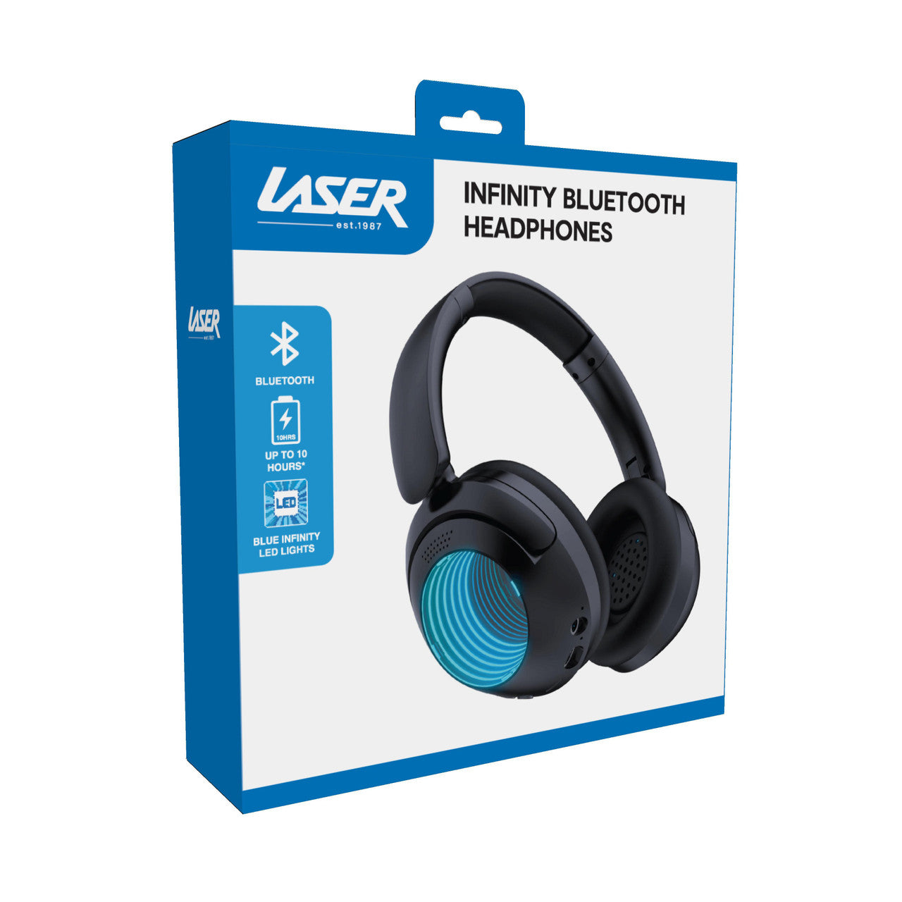 Laser Infinity Light Bluetooth Headphones – Wireless Over-Ear Headset with LED Lights & Hi-Fi Sound