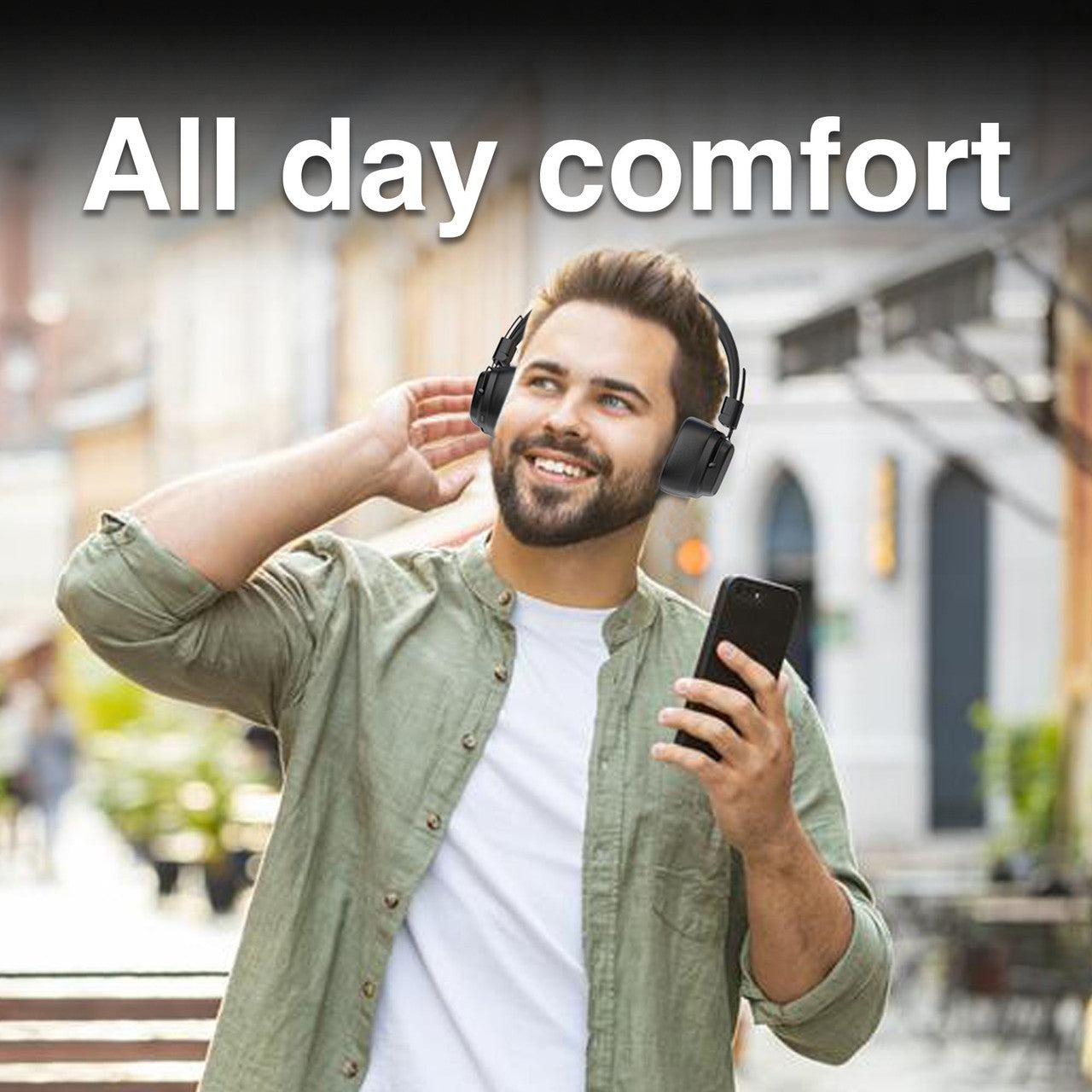 Soundtec by Laser Wireless On-Ear Headphones – Bluetooth, Comfortable Fit, Long Battery Life – Black