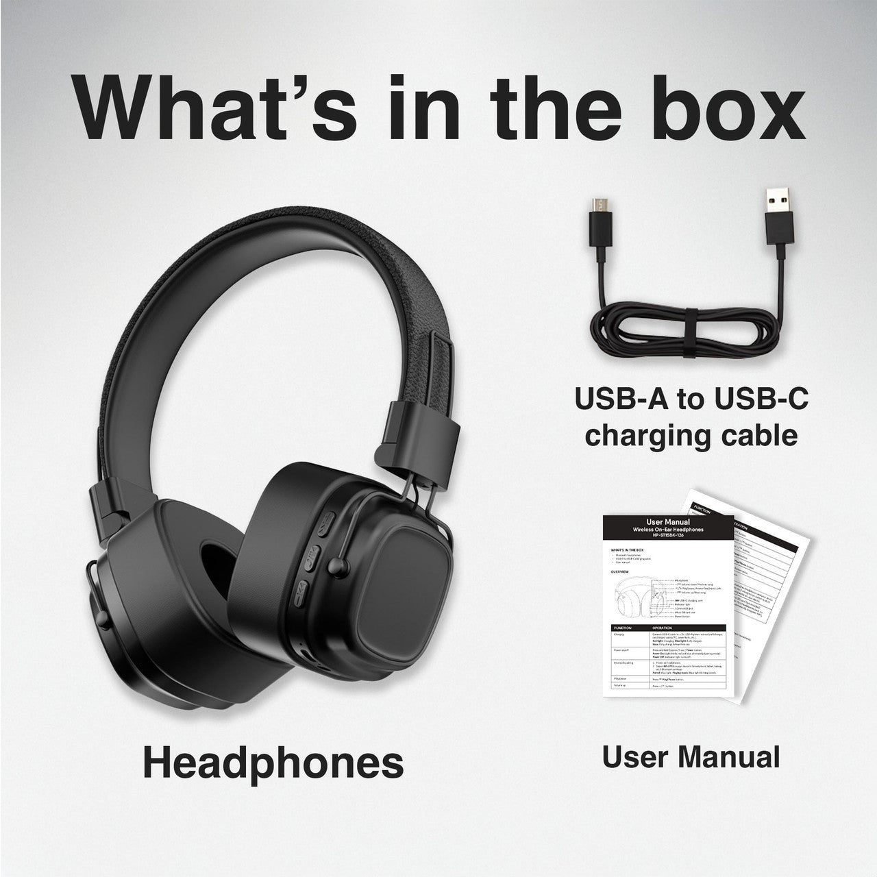 Soundtec by Laser Wireless On-Ear Headphones – Bluetooth, Comfortable Fit, Long Battery Life – Black