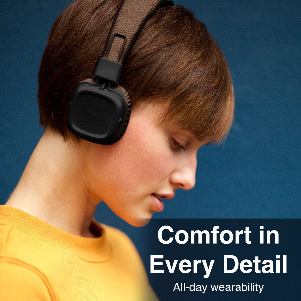 Soundtec Wireless On-Ear Headphones – Brown | Bluetooth, Lightweight, Long Battery Life