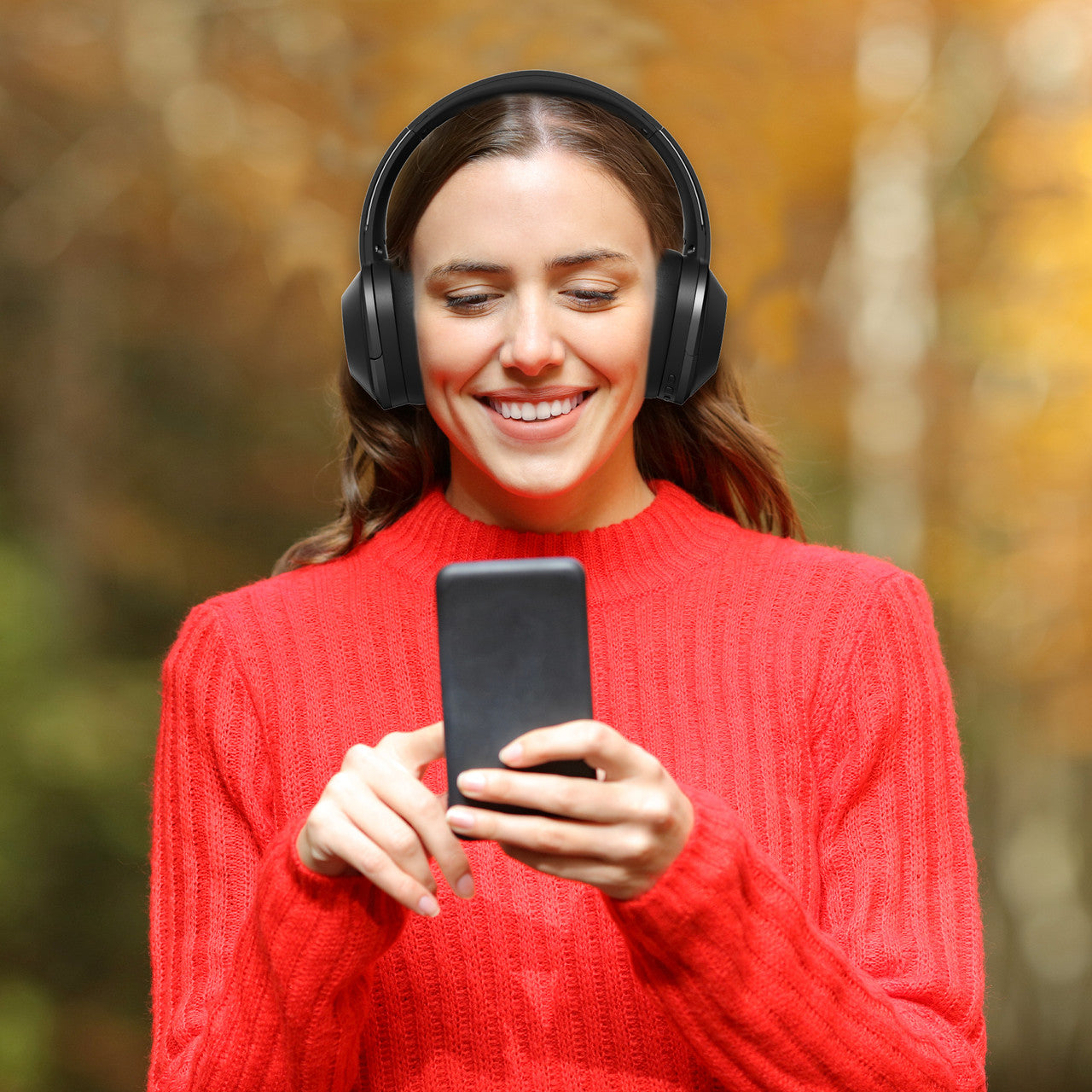 "Laser Wireless ENC Headphones – Bluetooth Over-Ear Headset with Environmental Noise Cancellation – Black