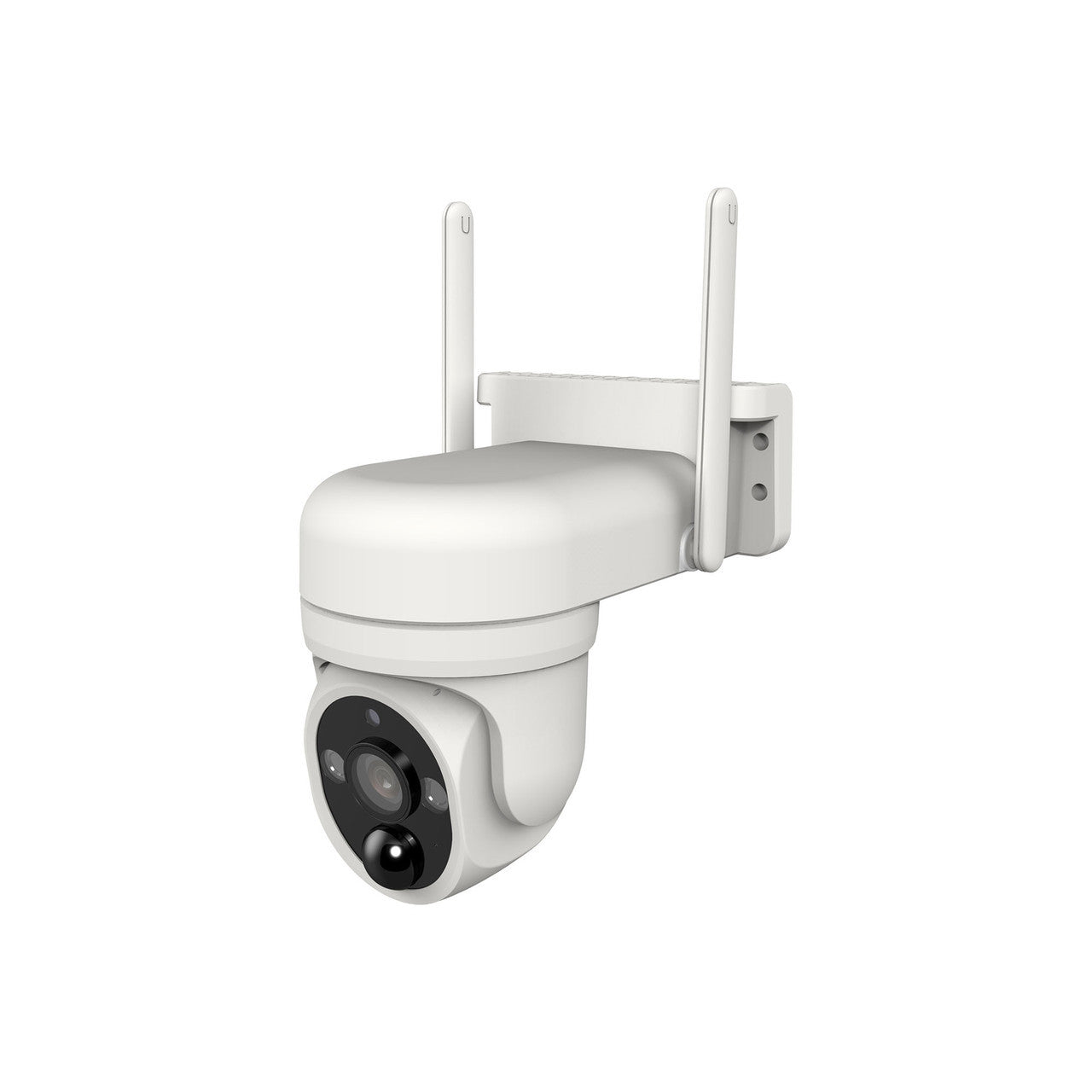 Laser FHD Outdoor Solar Security Camera – Pan Tilt WiFi Surveillance System with Night Vision – Weatherproof – White