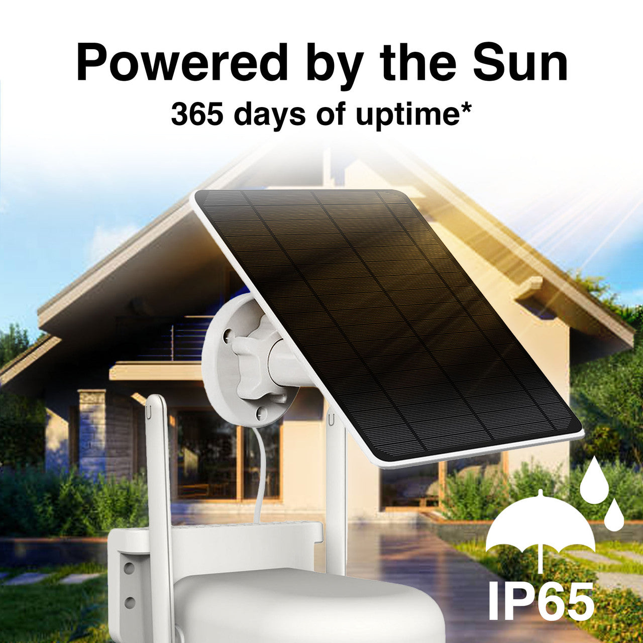 Laser FHD Outdoor Solar Security Camera – Pan Tilt WiFi Surveillance System with Night Vision – Weatherproof – White