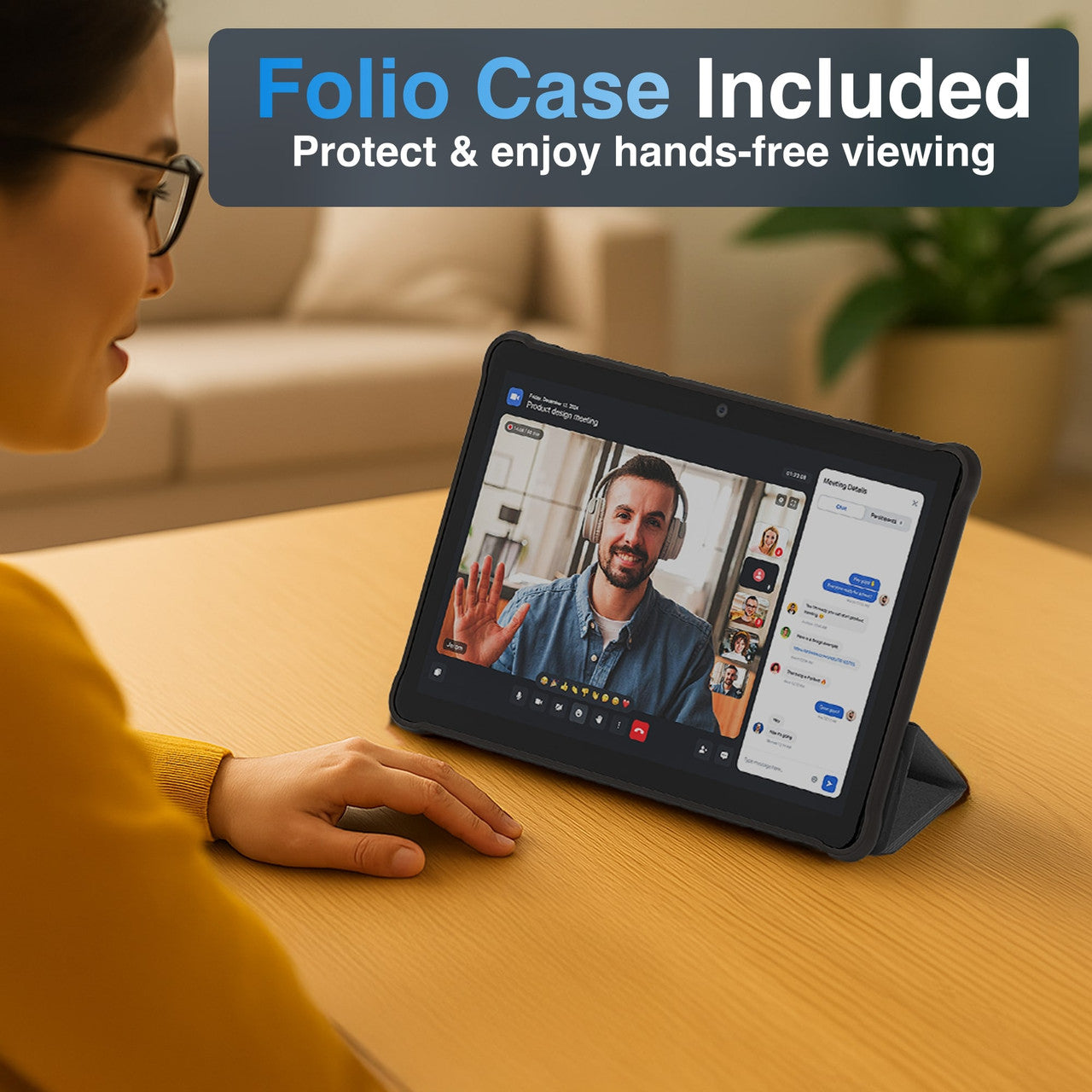 Laser 10-Inch Android Tablet – 64GB Storage with Protective Case – Wi-Fi, Touchscreen, Portable Design
