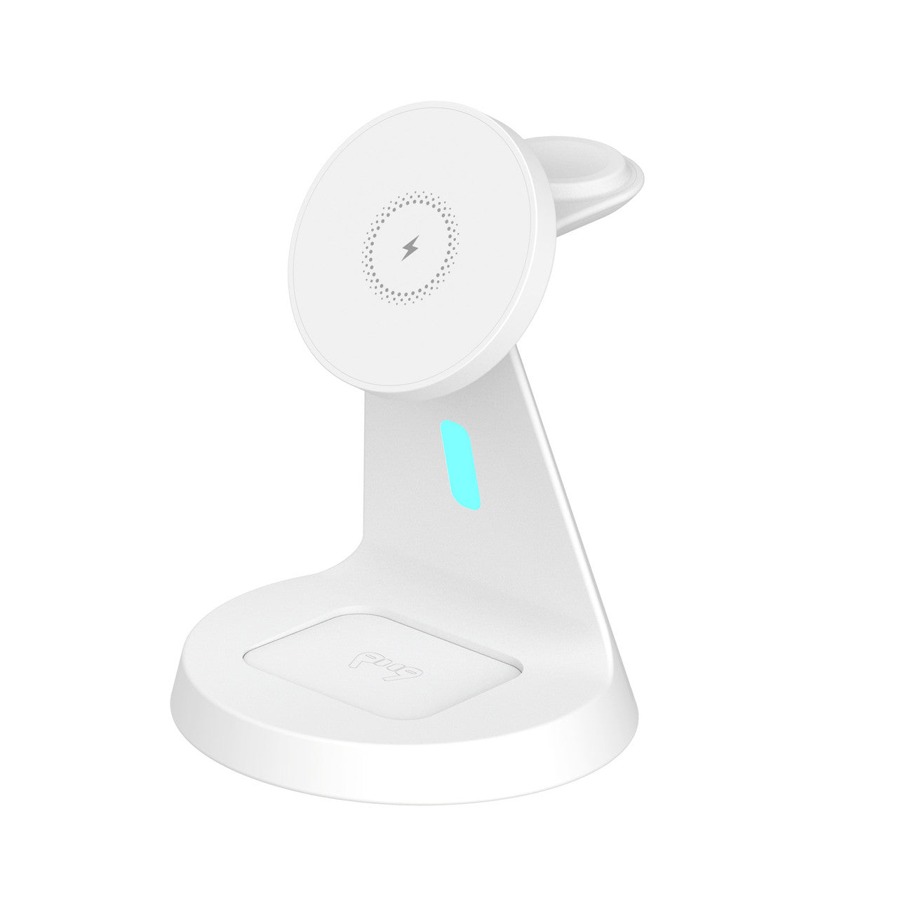 Laser 3-in-1 Wireless Charging Station – Fast Charger Stand for Phone, Watch & Earbuds – White