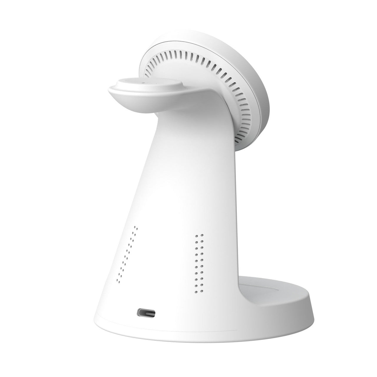 Laser 3-in-1 Wireless Charging Station – Fast Charger Stand for Phone, Watch & Earbuds – White