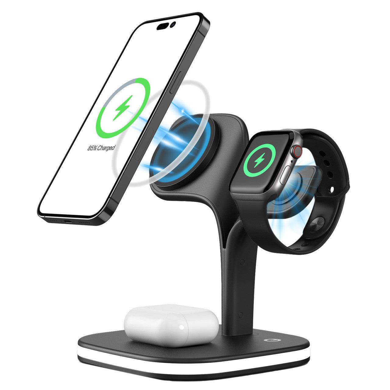 5-in-1 Wireless Charging Station with Night Light – Fast Charger for iPhone, Apple Watch, AirPods & More