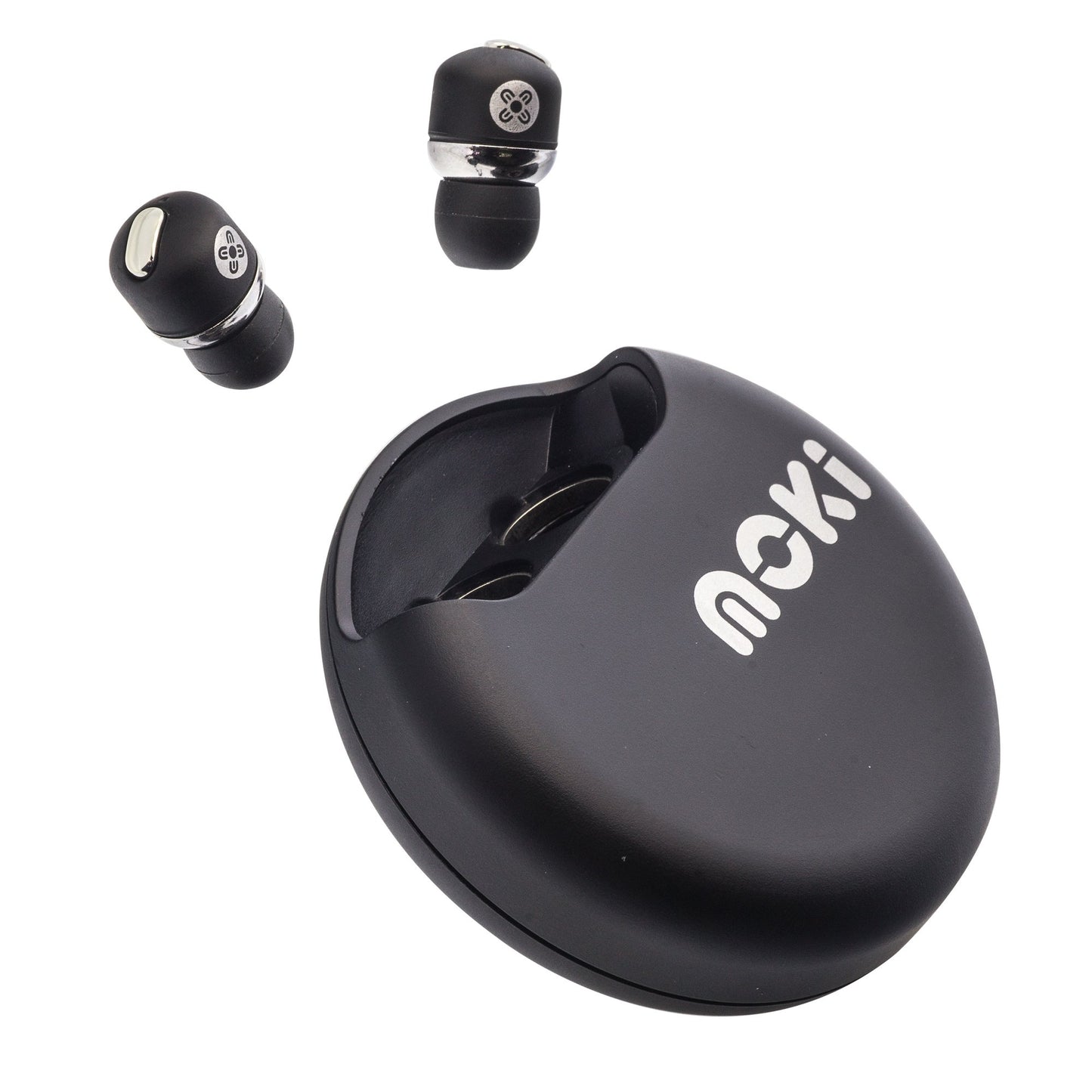Moki PairBuds Bluetooth Earphones – True Wireless Stereo (TWS), In-Ear Design with Charging Case – Black