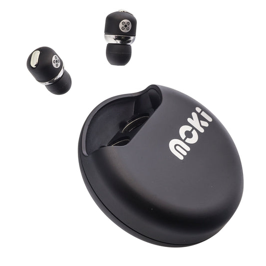 Moki PairBuds Bluetooth Earphones – True Wireless Stereo (TWS), In-Ear Design with Charging Case – Black