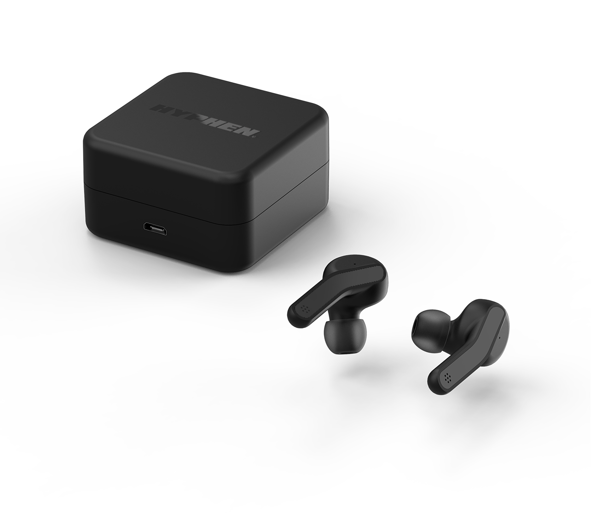 HYPHEN Wireless Bluetooth Earbuds – True Wireless Headphones with Charging Case – Black